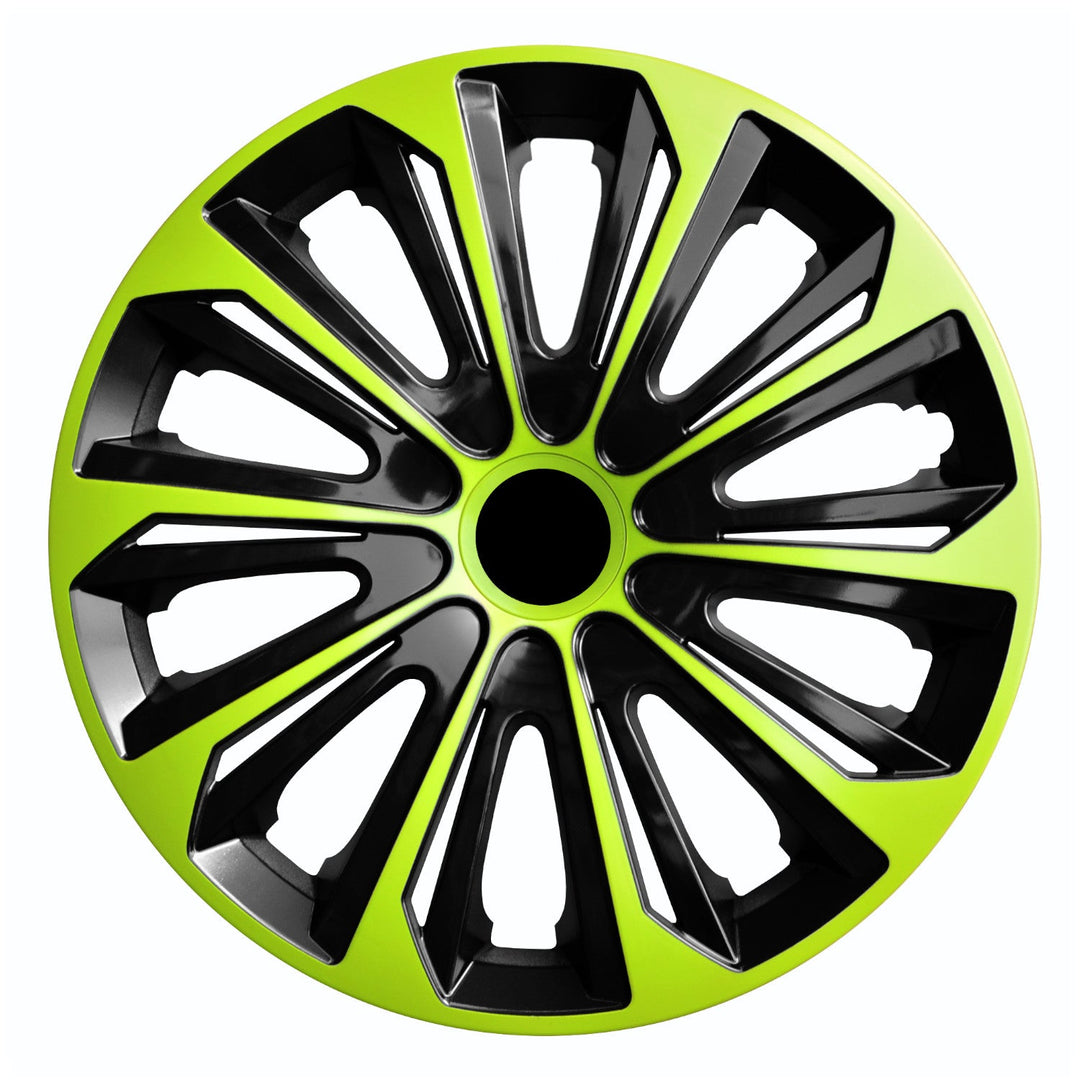16" NRM STRONG DUO GREEN BLACK зелени и черни капаци за колела, 4 бр.