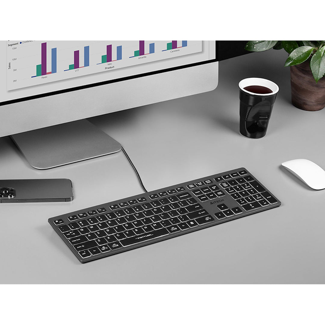 A4TECH FSTYLER FX60H Бяла клавиатура с подсветка и кабел