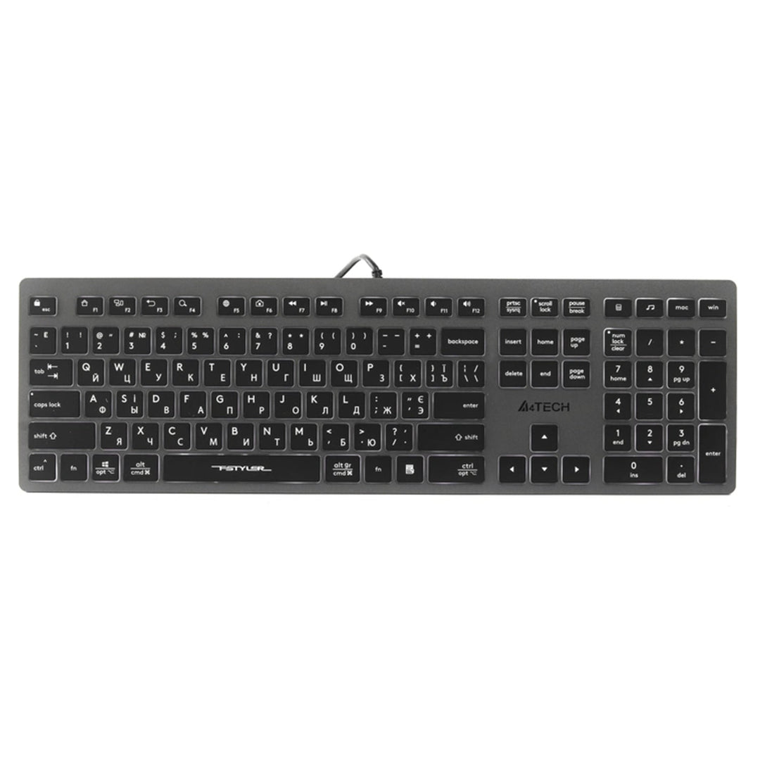 A4TECH FSTYLER FX60H Бяла клавиатура с подсветка и кабел