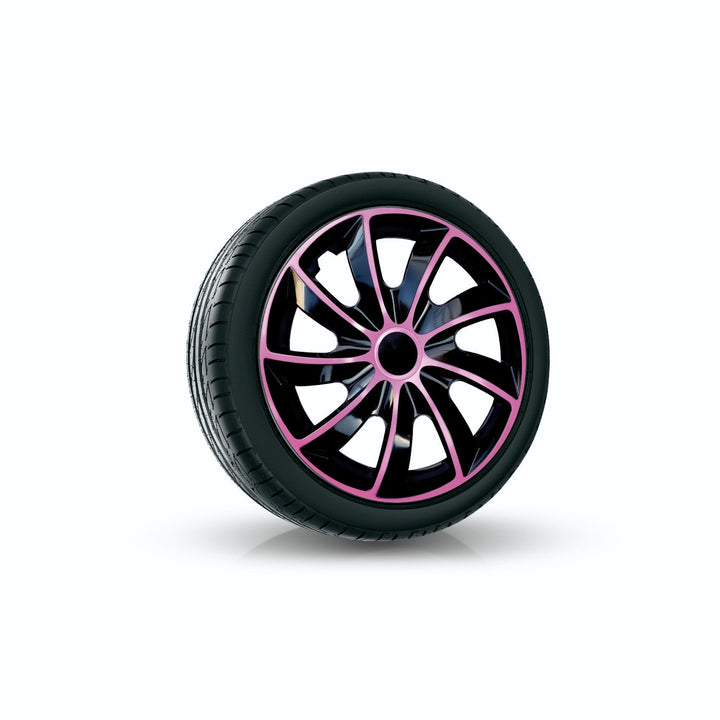 Универсална капачка за джанта 15'' QUAD BiColor черно/розово 4 броя