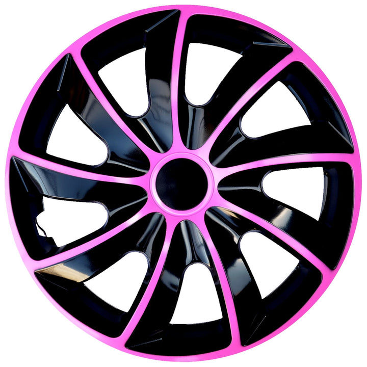 Универсална капачка за джанта 15'' QUAD BiColor черно/розово 4 броя