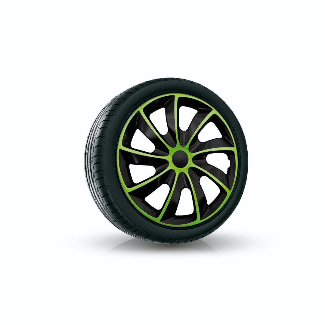 Универсална капачка за джанта 15'' QUAD BiColour черно/зелено 4 броя