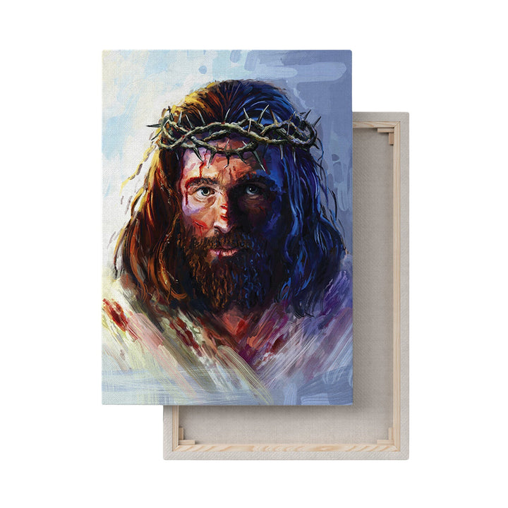 Платно с изображение на Исус Христос с трънен венец, 20x30 см