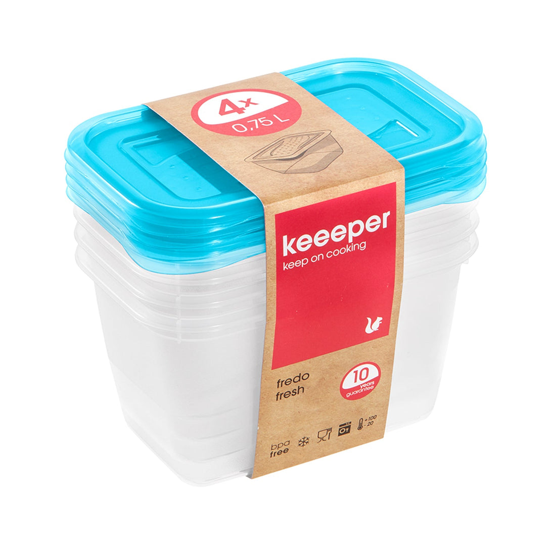 Комплект съдове за съхранение на храна 4 x 0,75 л Keeeper Fredo Fresh