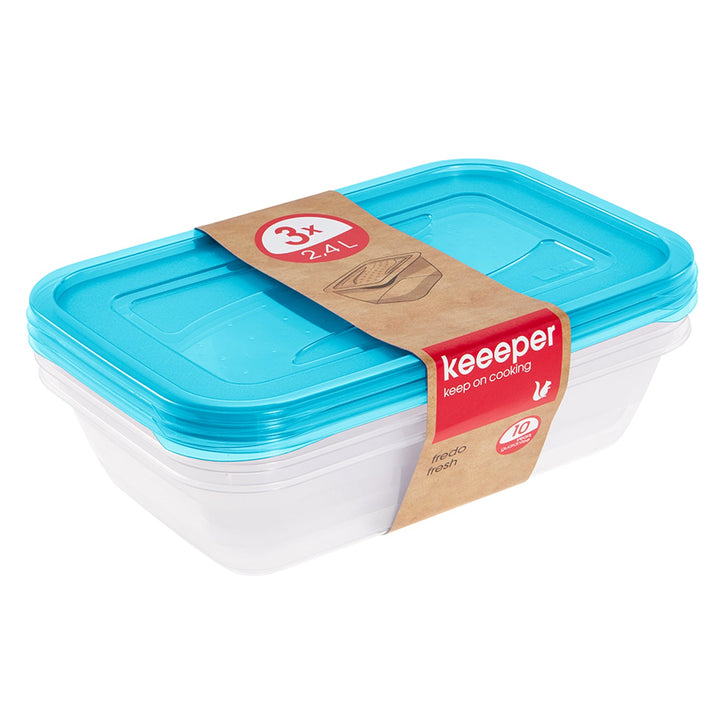 Комплект съдове за съхранение на храна 3 x 2,4 л Keeeper Fredo Fresh