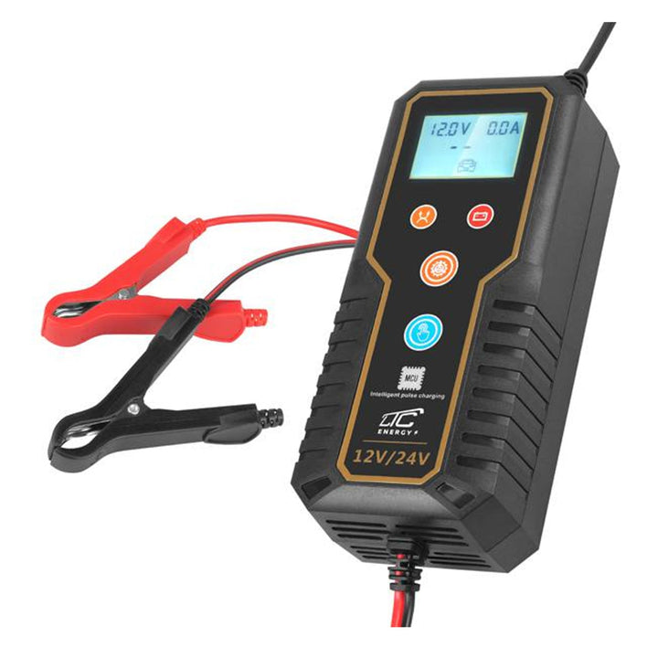 LTC 12V/24V 15A зарядно устройство за автомобилни акумулатори. Подходящо за различни видове акумулатори от 2 до 150 Ah. Лесно четим дисплей и модерен микропроцесор.