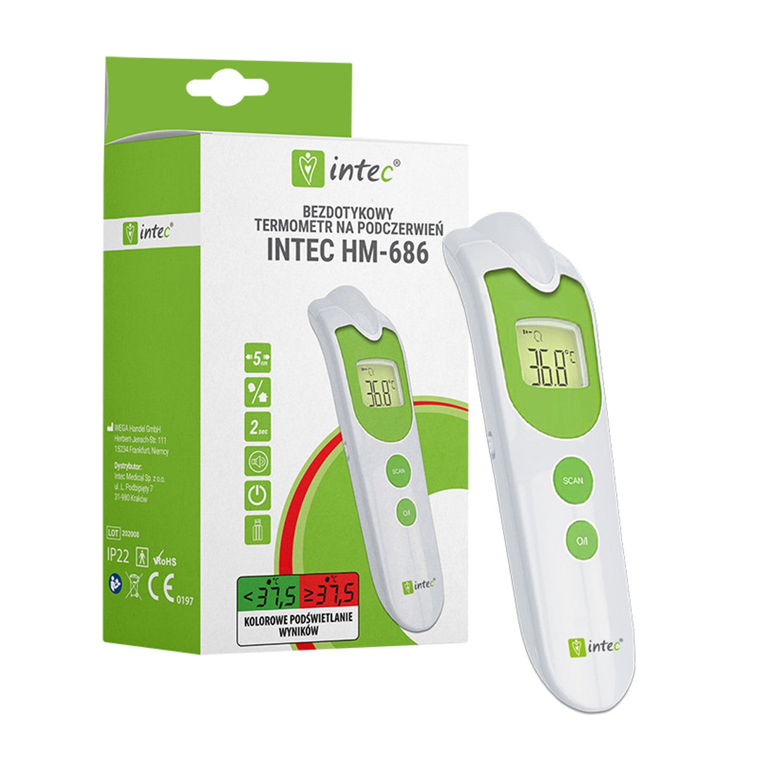 INTEC HM-686 безконтактен инфрачервен термометър с LCD дисплей