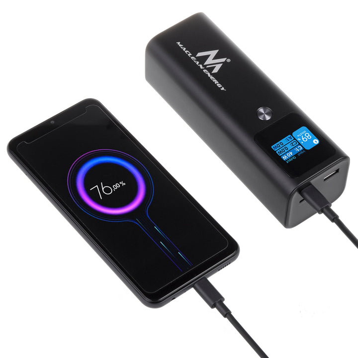 Мобилна батерия Power Bank Maclean, 24600mAh, Power Delivery (PD) 140W, бързо/супер зареждане, 88,56Wh, 2x Typ-C, USB, MCE335