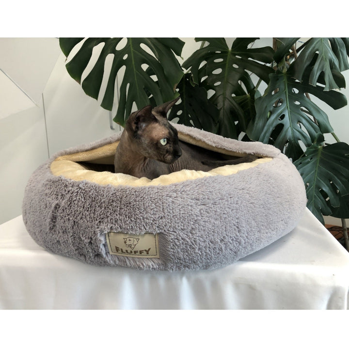 Меко и удобно FLUFFY легло за котки/кучета в светло сиво, 60 см