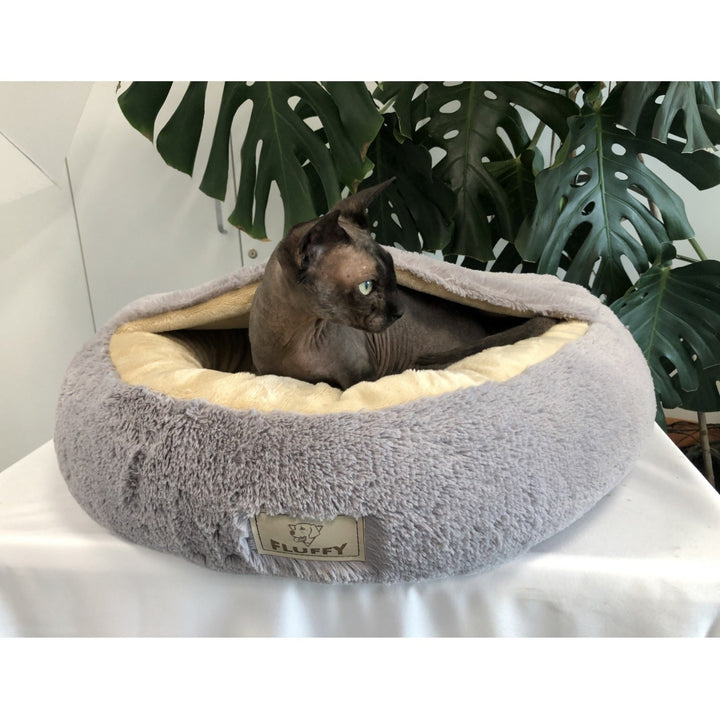 Меко и удобно FLUFFY легло за котки/кучета в светло сиво, 60 см