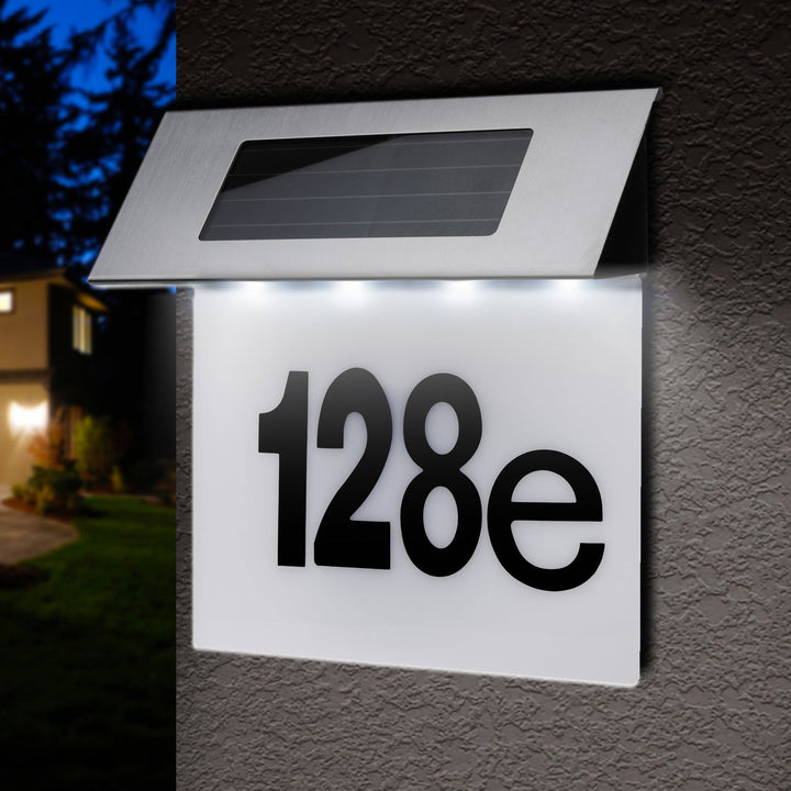 Слънчева LED лампа с номер на къщата Maclean, IP44, 1W, 60lm, 6000K, 600 mAh батерия, 2.5V DC 70mA, MCE423