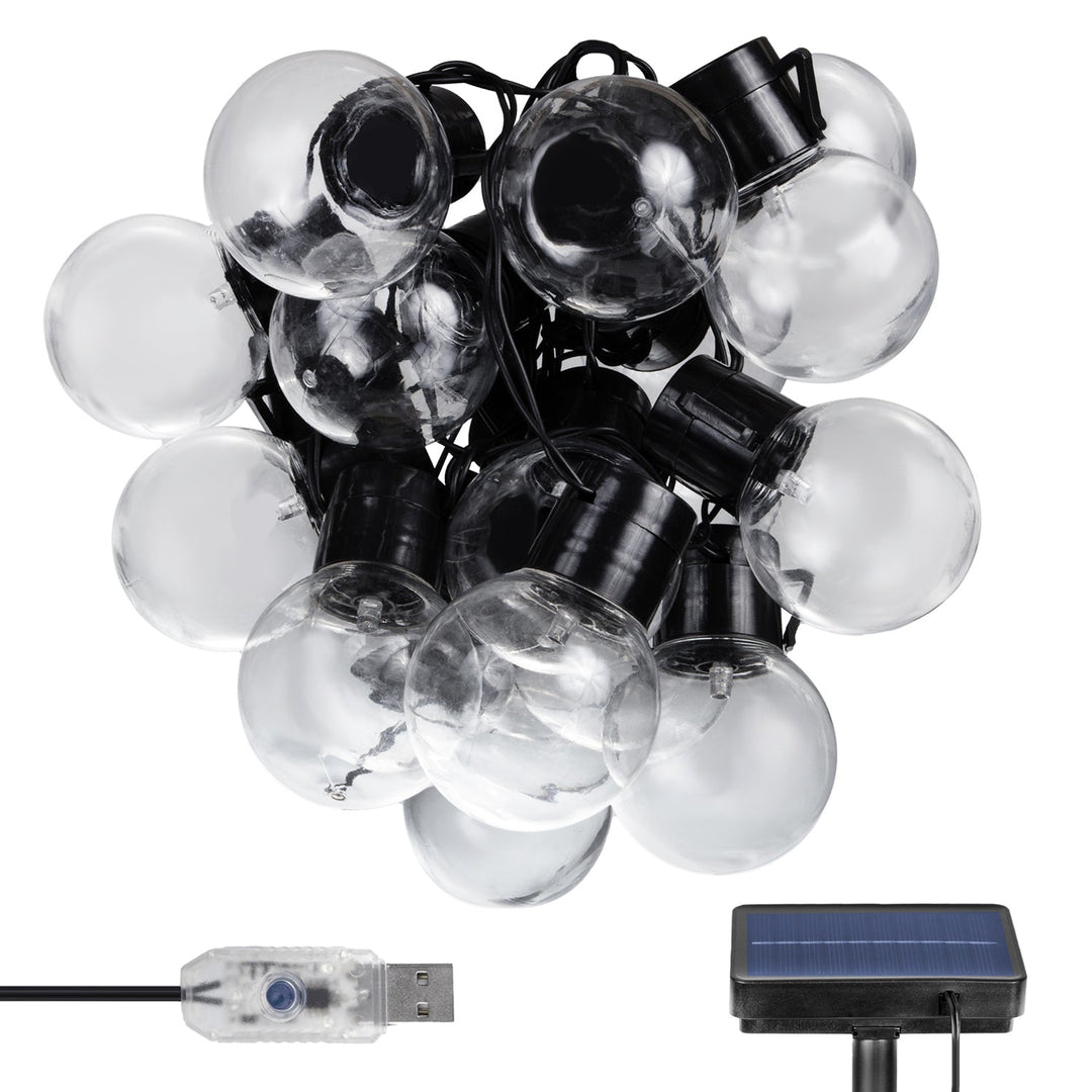 Maclean 2-в-1 слънчеви LED градински верижни светлини, IP44, 3W, 10lm, 3000K, 2*600 mAh батерия, 5V DC, 7m, MCE424
