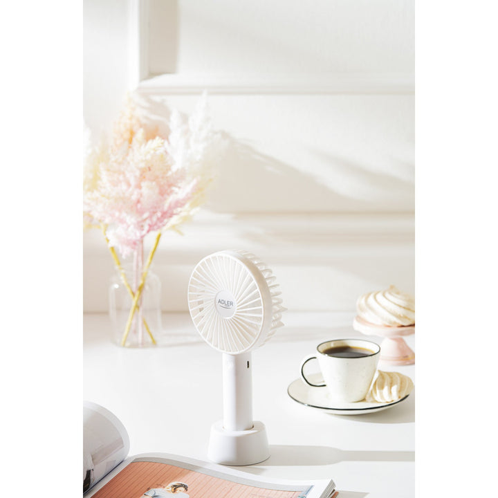 Mini ventilator, Adler, Portabil, 9 cm 3,5” USB, alb