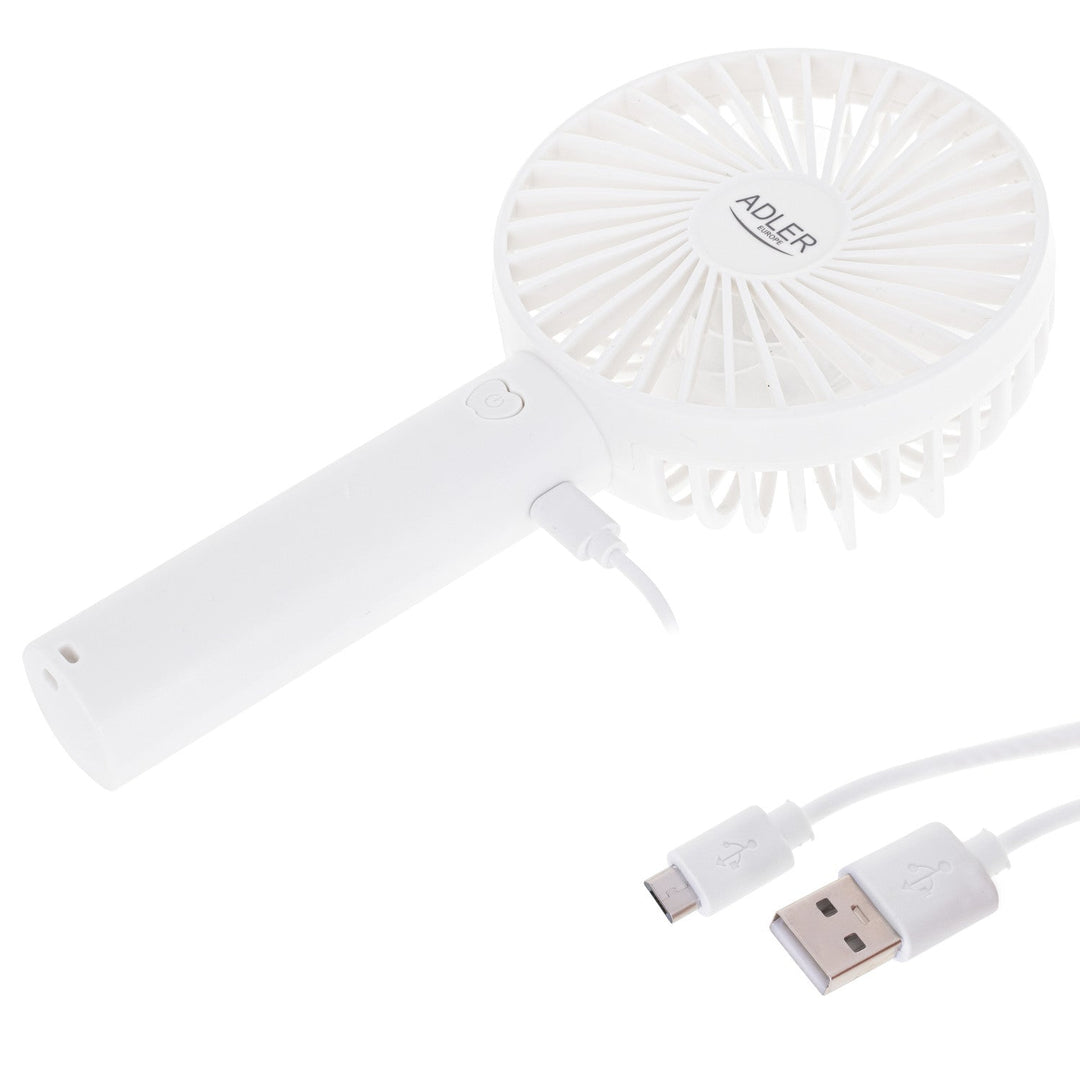 Mini ventilator, Adler, Portabil, 9 cm 3,5” USB, alb