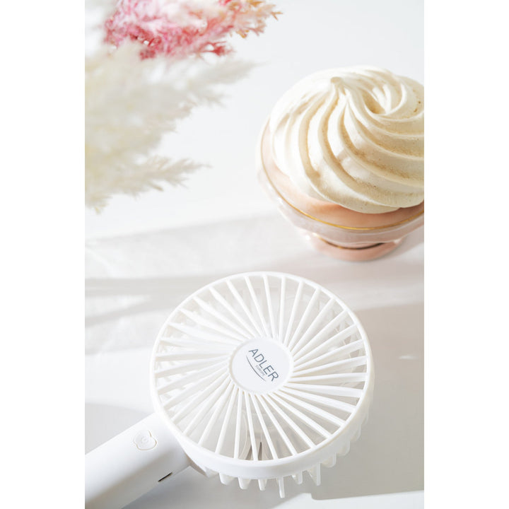 Mini ventilator, Adler, Portabil, 9 cm 3,5” USB, alb