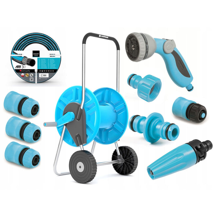 Градински комплект Cellfast, маркуч Smart ATS 1/2'' 50 m, количка Aluplus 1/2'' 60 m