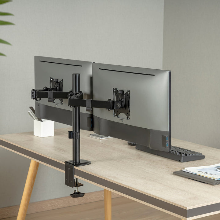 Маклин монтаж за 2 монитора, VESA 75x75 и 100x100, 17-32", 2x 9 кг, MC-754N