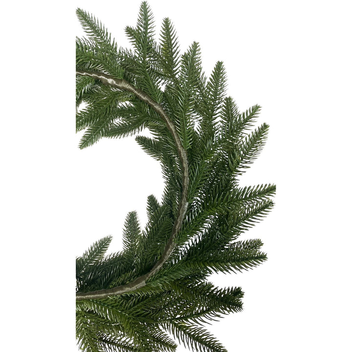 Coronita clasica de Craciun, 50 cm, verde inchis, aspect natural