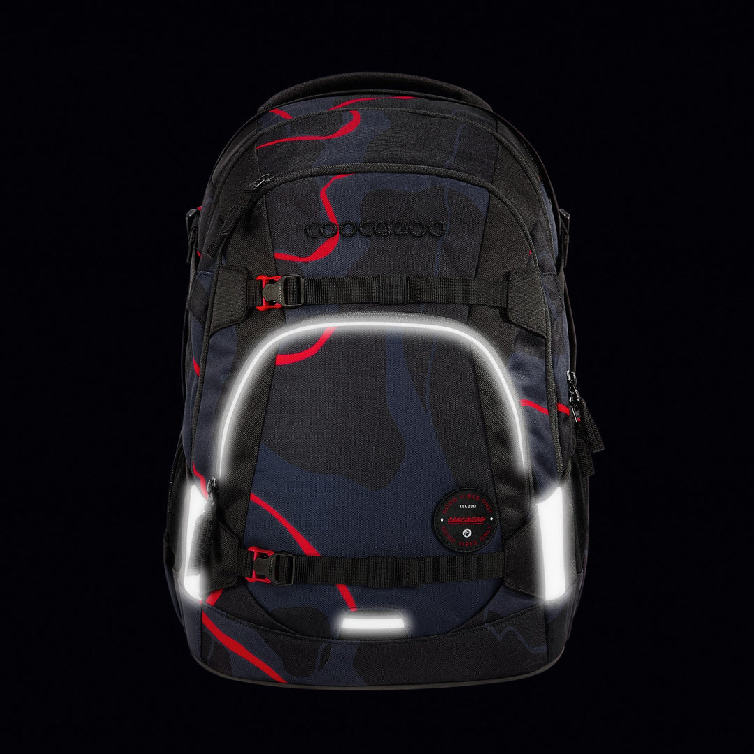 Ghiozdan Coocazoo Mate Backpack Lava Lines, 23 x 40 x 34 cm, 30 L, negru