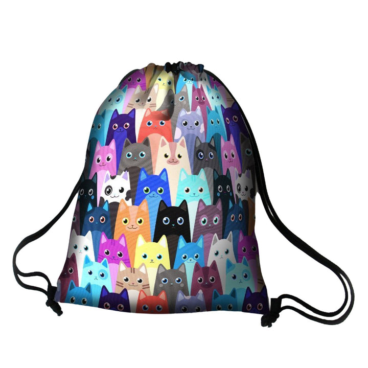 Раница Bertoni, пълноцветен печат, водоустойчива, дизайн Meow, EE0035
