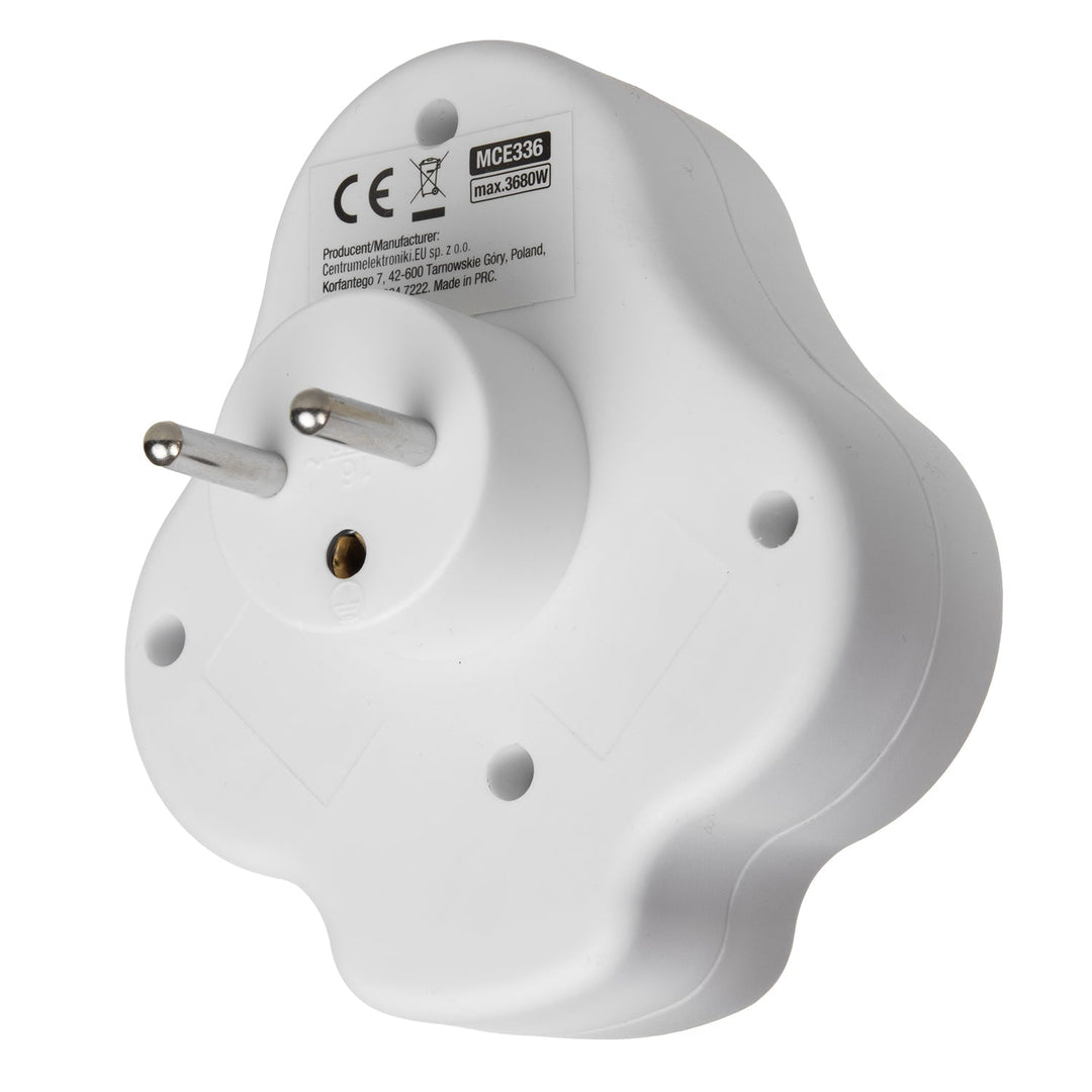 Маклин контактна кутия, разклонител с 2 контакта с USB A/C 2.4A, тип E, 2x16A, MCE336 E