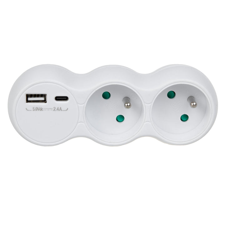 Маклин контакт, разклонител с 2 контакта, 2x USB A/C, тип E, 2x16A, MCE339 E