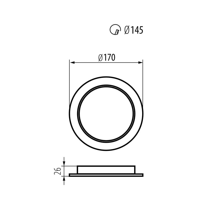 LED панел за таван Maclean, вграден SLIM, 18W, неутрално бял 4000K, 170*26mm, 1900 lm, MCE372 R