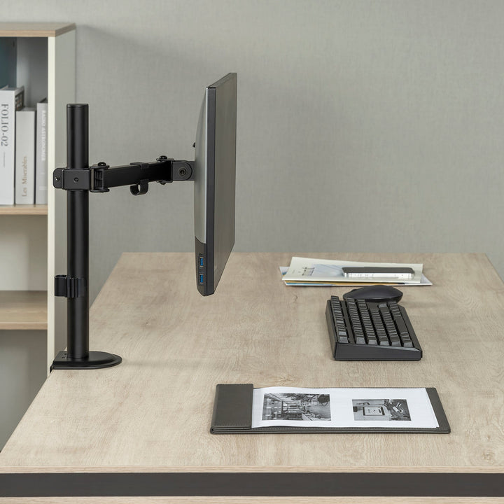 Монтажна стойка за LCD монитор Maclean, с едно рамо, VESA 75x75 и 100x100, 17-32", 9 кг, MC-572N