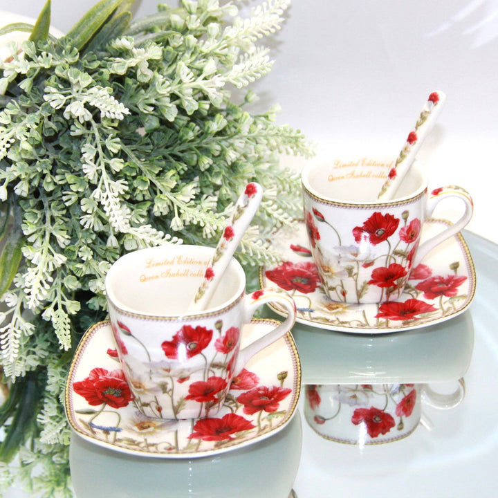 Порцеланови чаши за еспресо Queen Isabell с чинийки, комплект W9PWH06-09596
