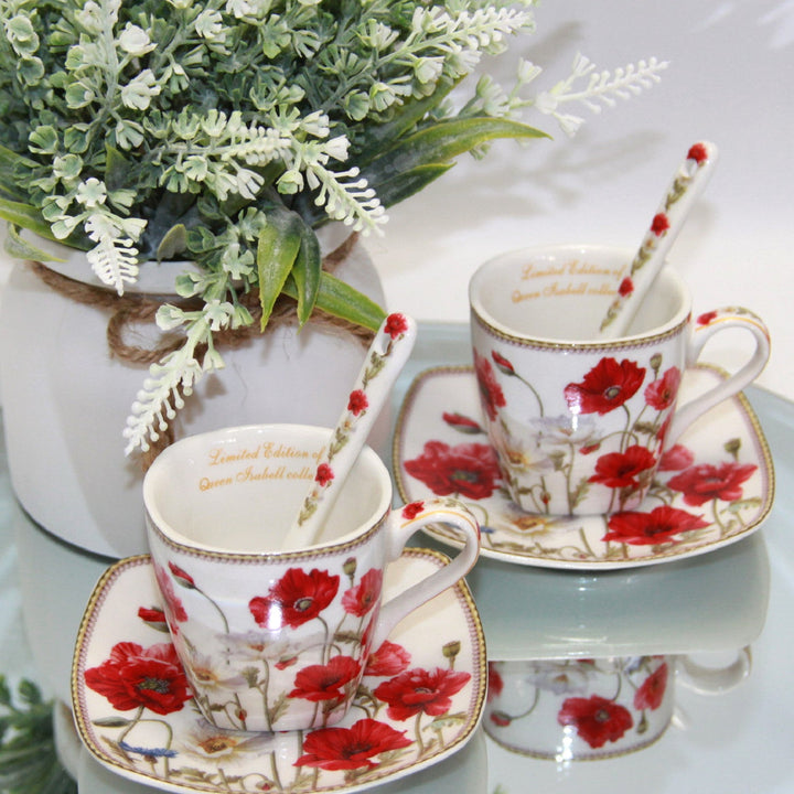 Порцеланови чаши за еспресо Queen Isabell с чинийки, комплект W9PWH06-09596