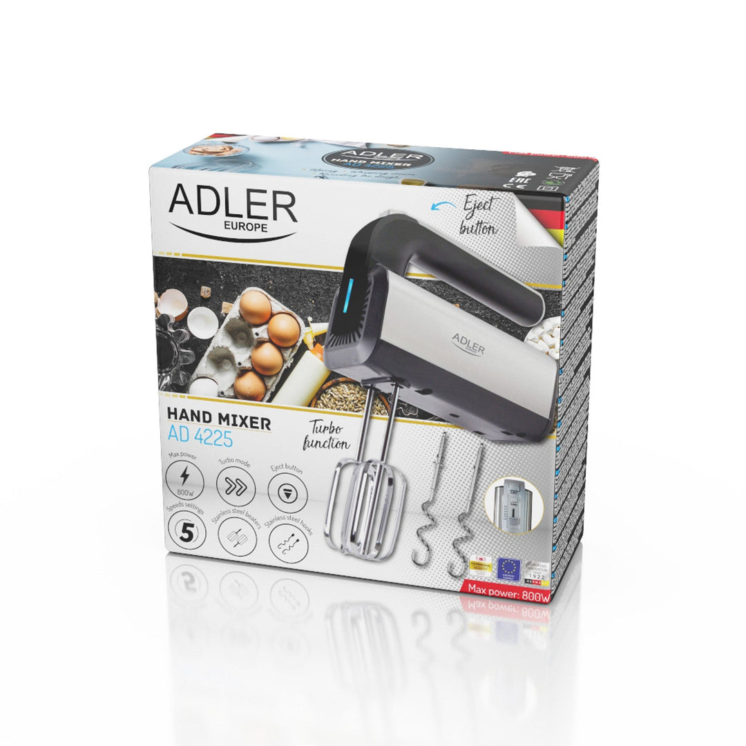 Ръчен миксер Adler, 5 скорости, 800 W, турбо функция, AD 4225