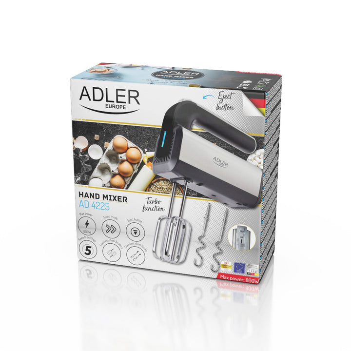 Ръчен миксер Adler, 5 скорости, 800 W, турбо функция, AD 4225