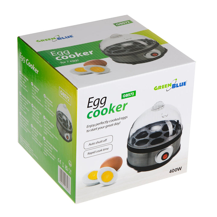 GreenBlue автоматична машина за варене на яйца, мощност 400 W, за до 7 яйца, мерителна чаша, 220-240 V~, 50 Hz, GB572