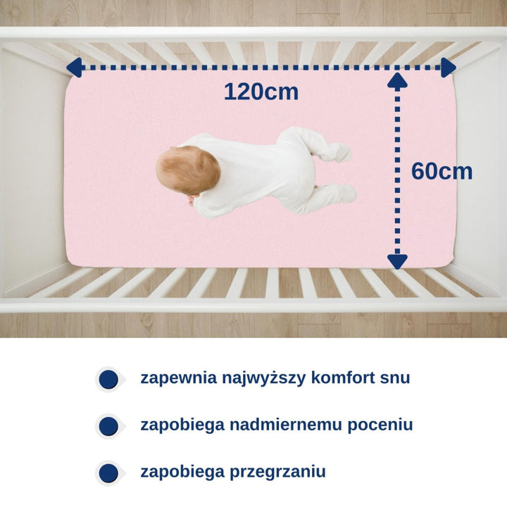 Snibbs водоустойчив чаршаф, розов, 60x120 cm, T-SNI-100232