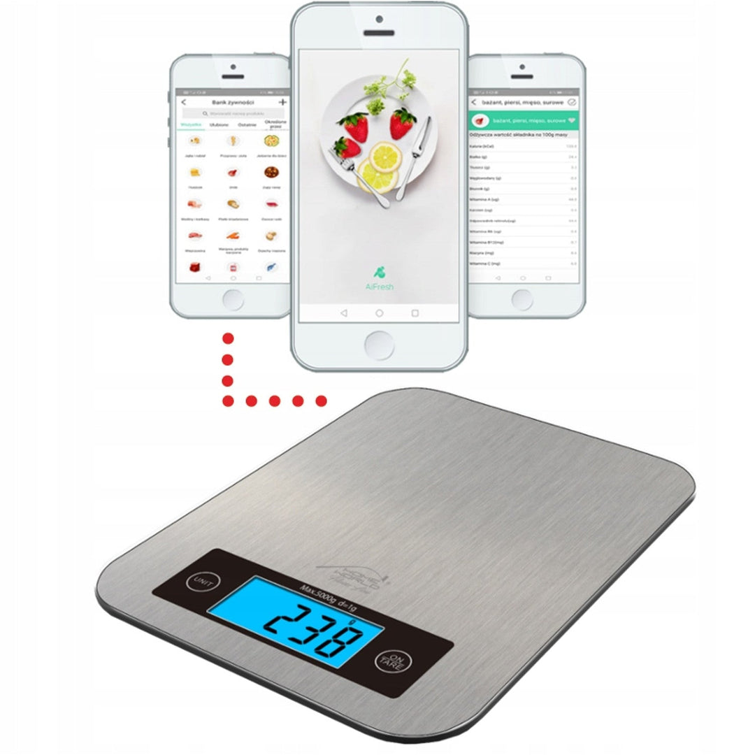 TECH-MED кухненски везни, везни за диета, Bluetooth, 5 кг, HW-FIT022