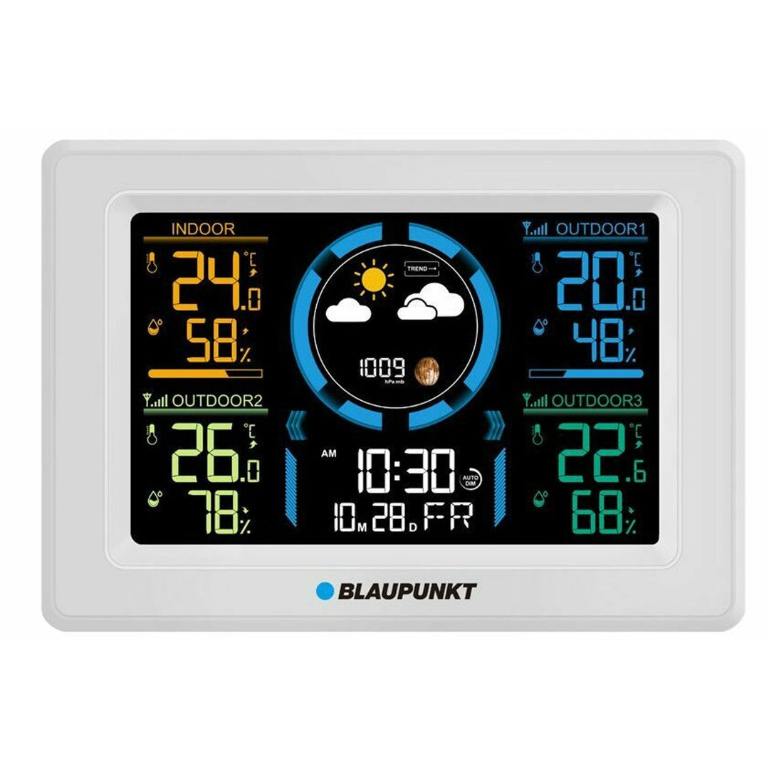 Метеорологична станция Blaupunkt, хигрометър, налягане, прогноза, 3 сензора, WS40WH