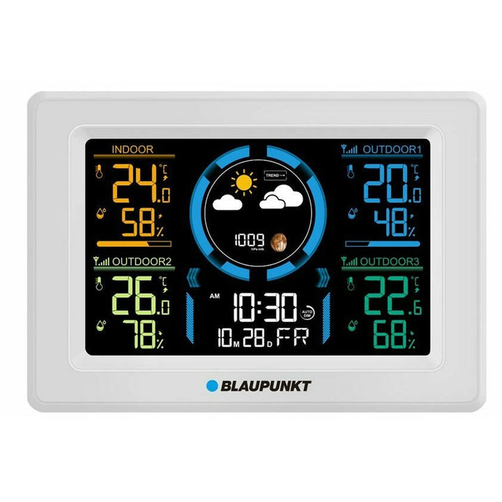 Метеорологична станция Blaupunkt, хигрометър, налягане, прогноза, 3 сензора, WS40WH