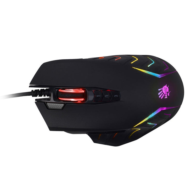 A4TECH геймърска мишка, USB, 8000 DPI, метални плъзгачи, J95 RGB Pixart (активирана)