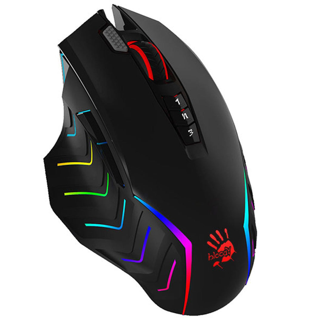 A4TECH геймърска мишка, USB, 8000 DPI, метални плъзгачи, J95 RGB Pixart (активирана)