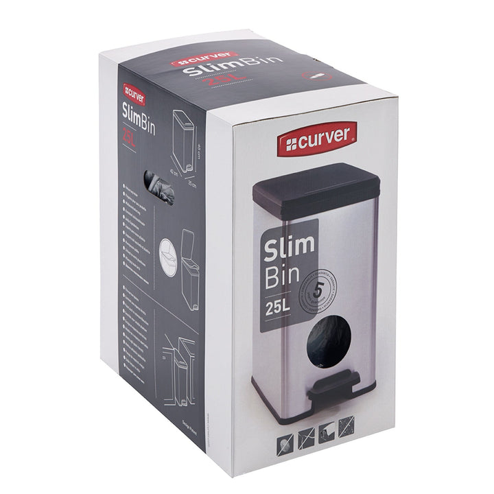 Кошче за отпадъци Curver, с педал, капацитет 25 литра, Slim Bin