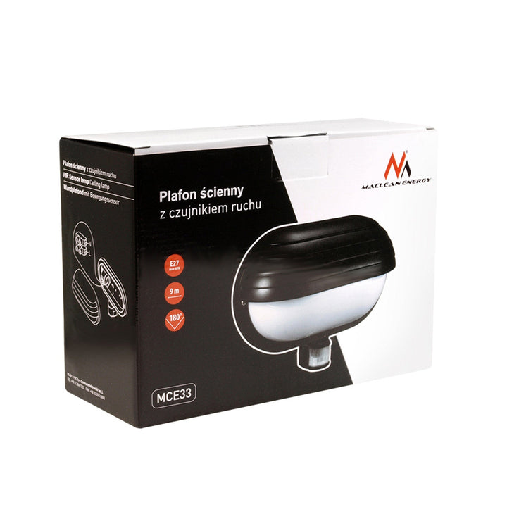 Стена лампа Maclean, с PIR сензор, макс. 60W, 180°, MCE33B + 11W LED