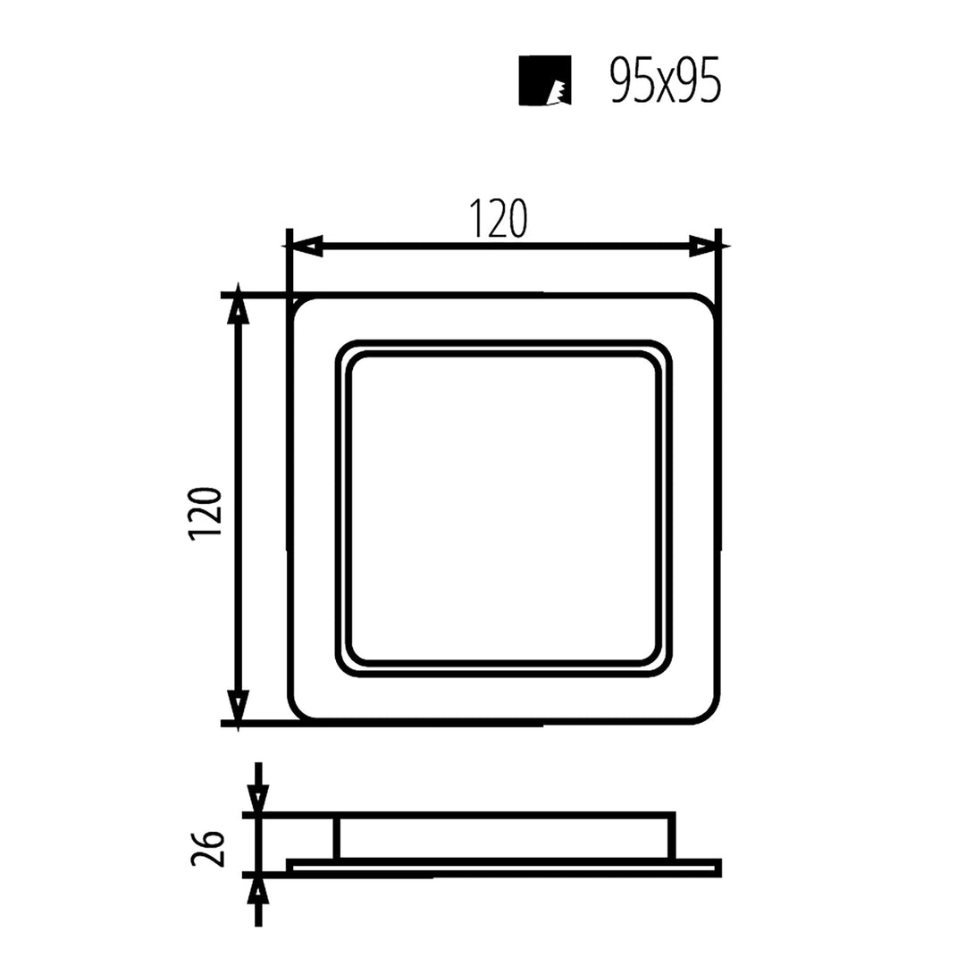 5x Maclean LED тавански панел, вграден SLIM, 9W, неутрално бял 4000K, 120*120*26mm, 900lm, MCE373 S