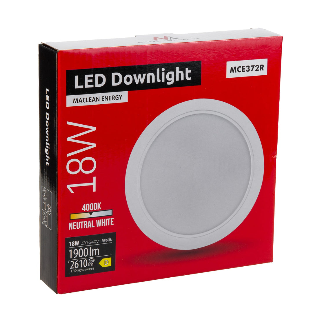 LED панел за таван Maclean, вграден SLIM, 18W, неутрално бял 4000K, 170*26mm, 1800 lm, MCE372 R + адаптер за повърхностен монтаж MCE377 R