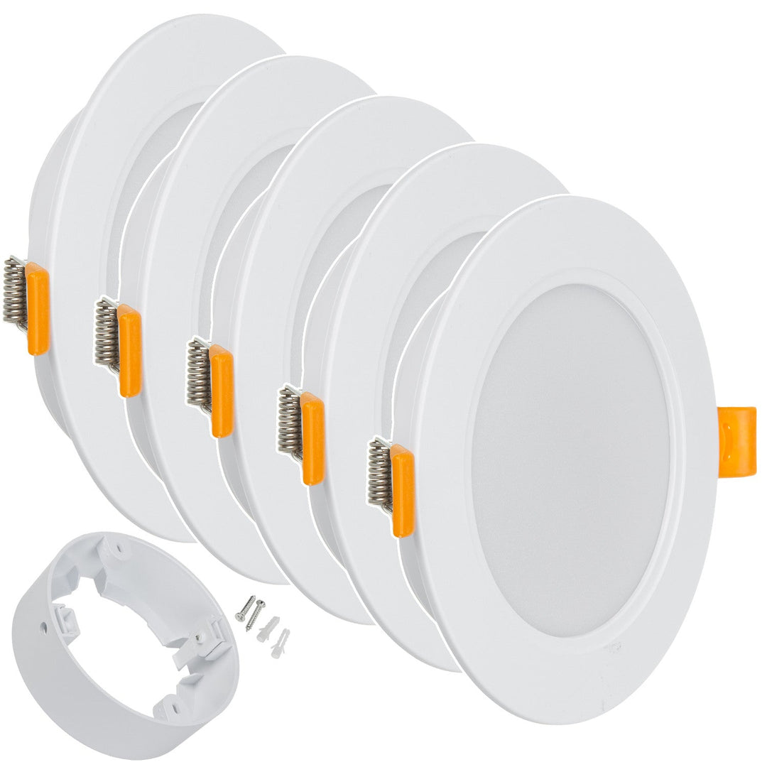 5x Maclean LED таванен панел, вграден SLIM, 9W, неутрално бял 4000K, 120*26mm, 900lm, MCE371 R + адаптер за повърхностен монтаж MCE376 R