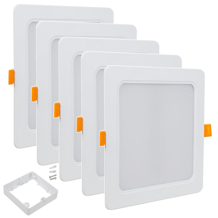 5x Panou de plafon cu LED-uri Maclean LED, SLIM, 18W, alb neutru 4000K, 170*170*26mm, 1800lm, MCE374 S + adaptor de suprafață MCE379 S