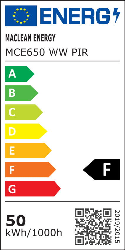 2x LED прожектор с датчик за движение Maclean, тънък 50W, 4000lm, топло бял цвят (3000K), IP44, MCE650 WW PIR