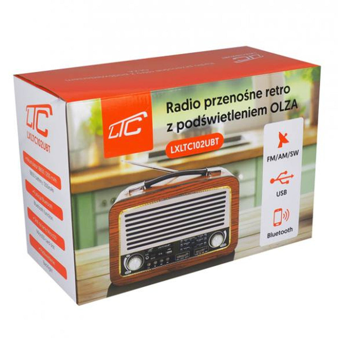 Преносимо радио LTC, телескопична антена, Bluetooth, FM/AM/SW, Olza Retro
