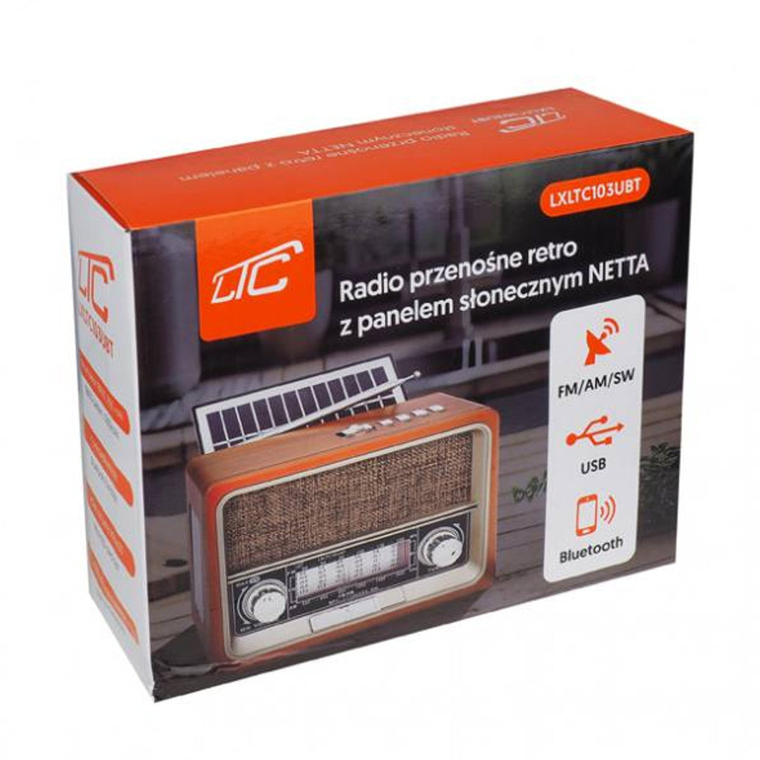 Преносимо радио LTC, Bluetooth, FM/AM/SW, USB, соларен панел, LXLTC103UBT