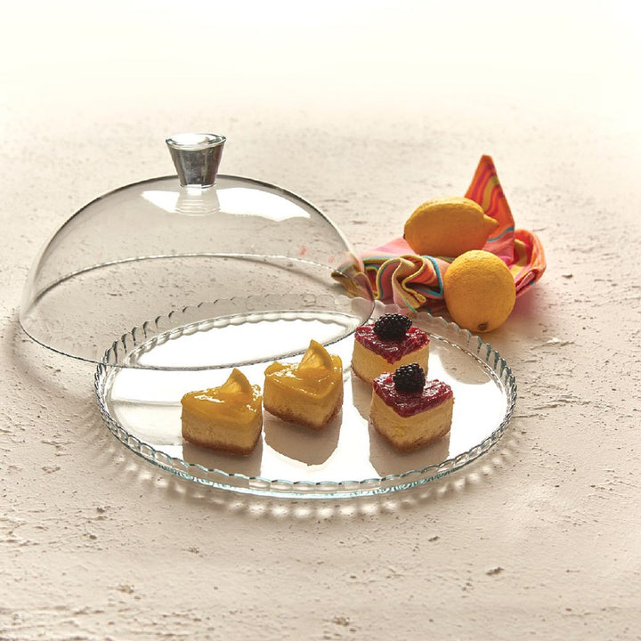 Стъклена поставка за торта с купол Pasabahce, 32 см, Patisserie