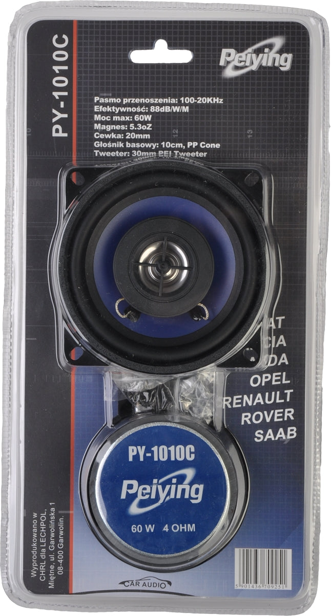 PY-1010C 10 cm 60 W Peiying двупосочни автомобилни високоговорители